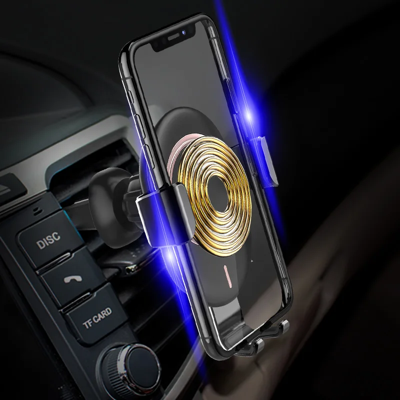 SIKAI 10 W Air Vent держатель для телефона Qi Беспроводное Автомобильное зарядное устройство с электромагнитной индукцией для iPhone XS Max X 8 SIKAI 10 W Air Vent держатель для телефона Qi Беспроводное Автомобильное зарядное устройство с электромагнитной индукцией для iPhone XS Max X 8