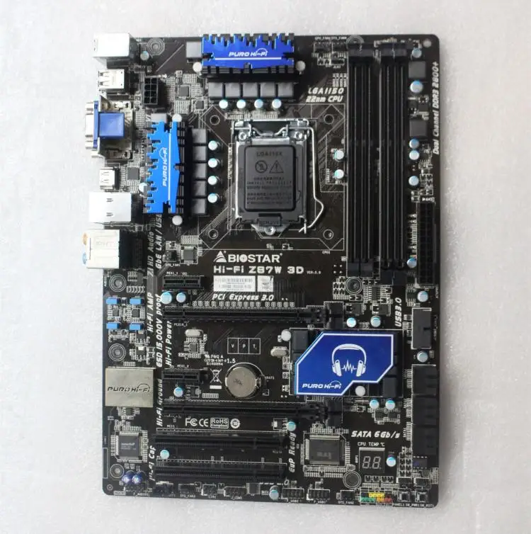 Для настольной материнской платы BIOSTAR Z87W 3D оригинальная б/у Z87 LGA 1150 DDR3 32G SATA3 USB3.0 ATX |