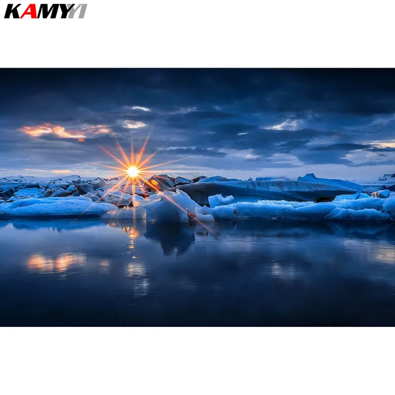 

Full Square Diamond embroidery Full Ice sea scenery Round Diamond mosaic DIY 3D Diamond painting Cross stitch