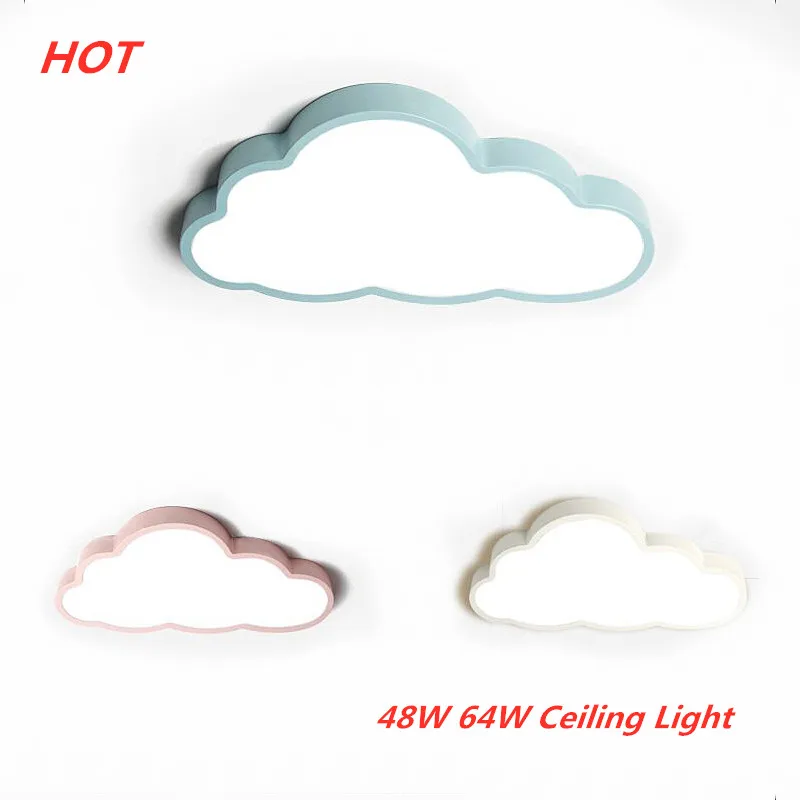 

48W/64W Remote Control Dimmable Ceiling Lamp LED Modern Cloud Shape Ceiling Light Indoor Bedroom Living Room Decor Lighting