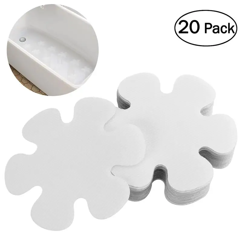 

20PCS Flower Shape PEVA Anti-slip Bathtub Stickers Decals Safety Bath Shower Treads 10CM (Transparent)