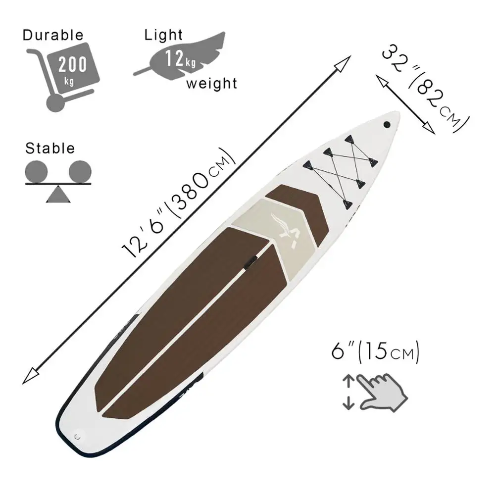 AERO 12'" роскошная яхта гоночная iSUP двухслойная надувная доска для серфинга(380x82x15 см