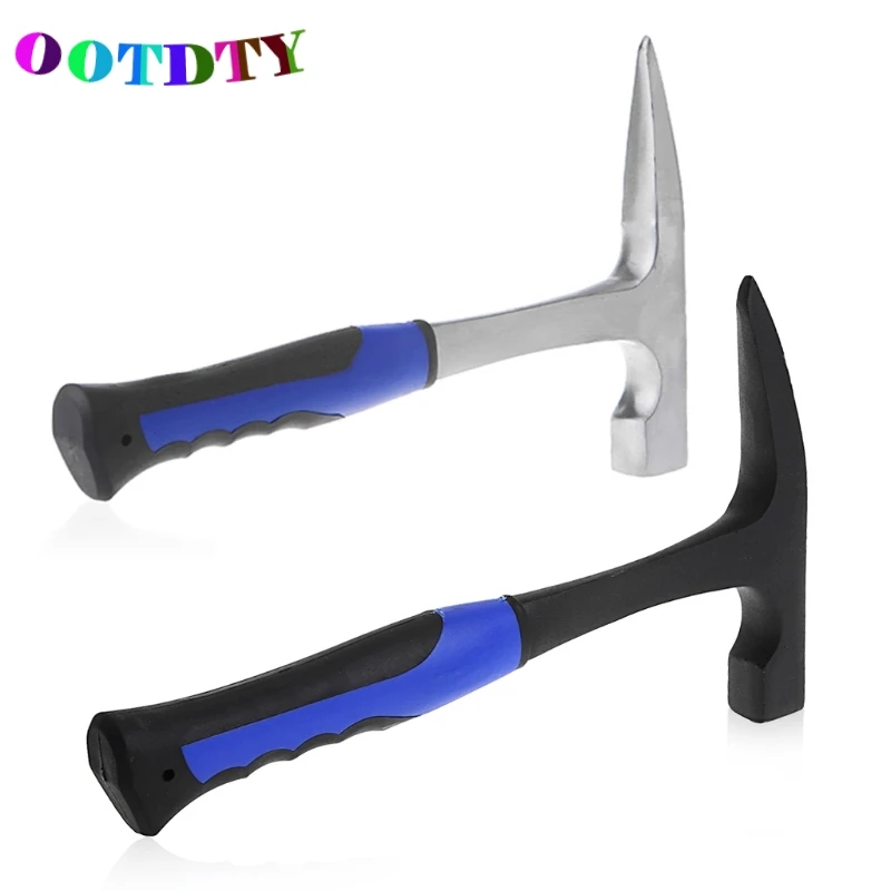 

OOTDTY Handle Hammer Rock Pick With Flat Tip Shock Reduction Grip Geological Stratigraphic Hammer