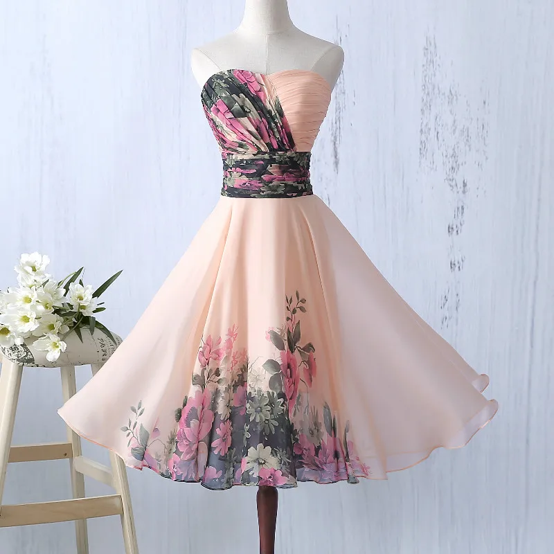 Goedkoop Hirigin Fashion Vrouwen Jurk Mouwloos Een Schouder Vier Stijlen Bloemen Lange Jurk Cocktail Party Formele Prom Gown Dress