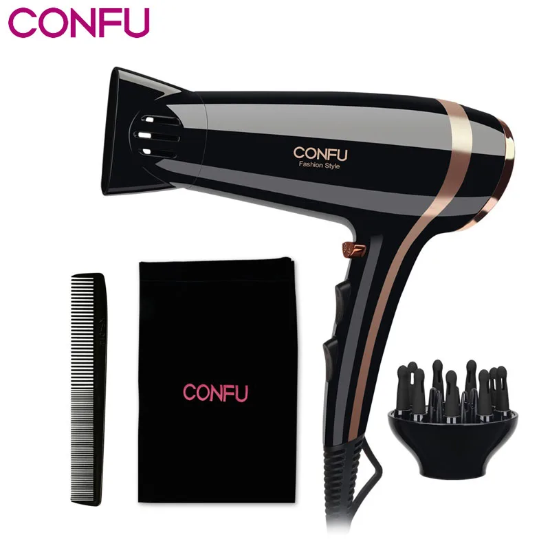 CONFU 2 speed 3 heat settings Household Hair Dryer 220-240V Over heat protection system Hair Dryer with Bag clip comb CONFU 2 speed 3 heat settings Household Hair Dryer 220-240V Over heat protection system Hair Dryer with Bag clip comb