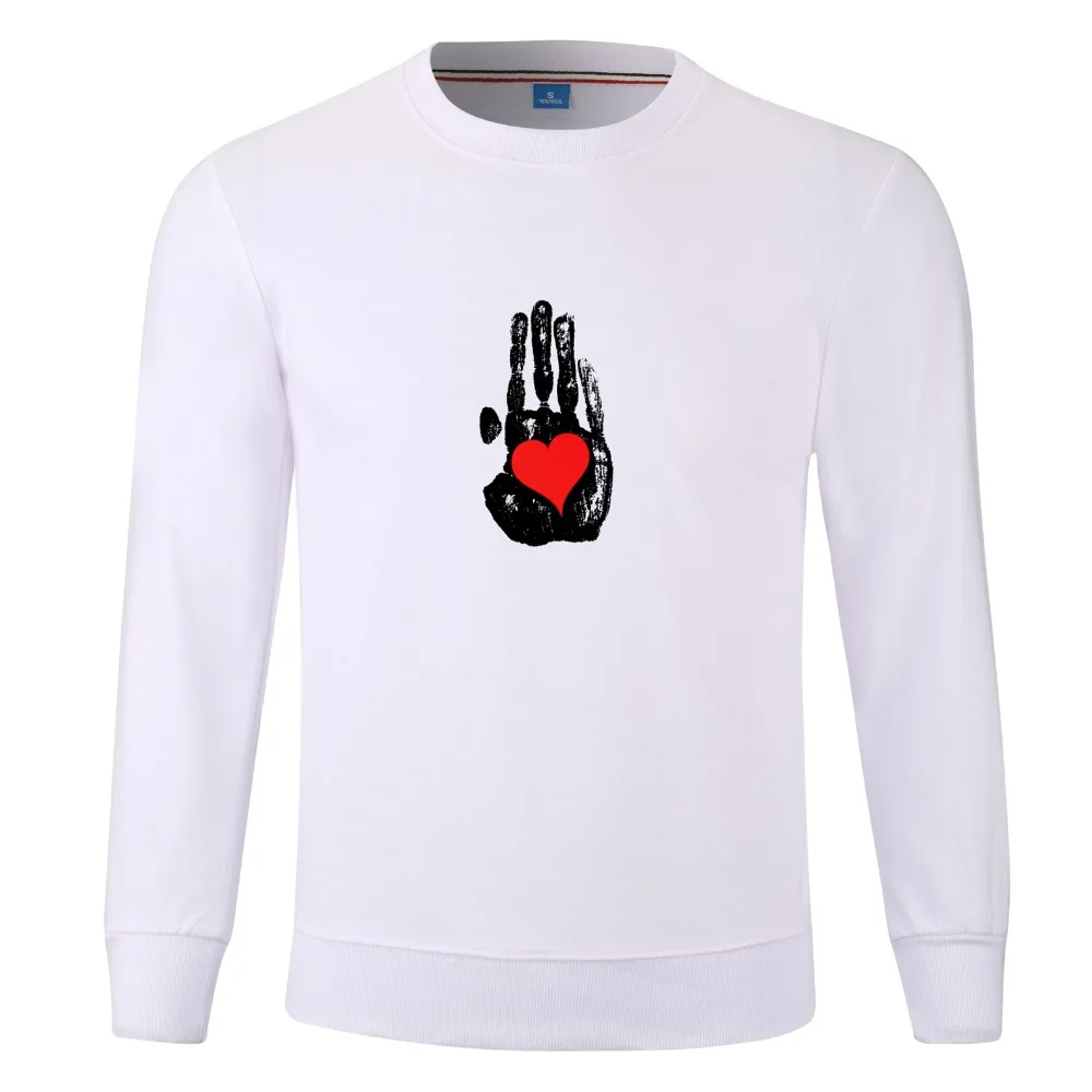 Happiness Is In The Palm Of Your Hand Female Hoodies Fingerprint Cotton Autumn Winter Sweatshirts Kawaii Cartoon Pullover Hoodies