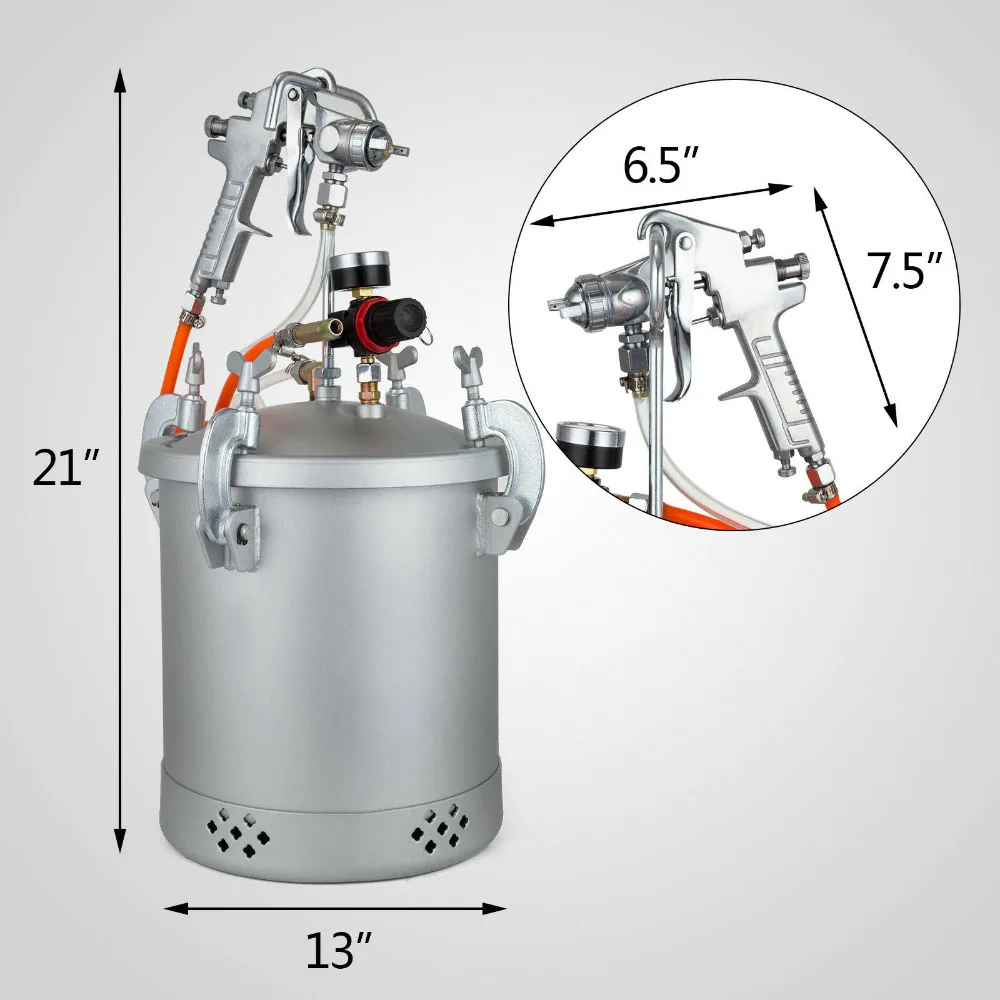 10л Воздушный бак для краски с распылителем 30PSI Бак Регулятор воздуха распылитель