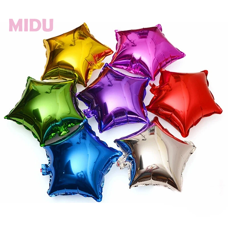 

Hot 10Pcs/lot 18inch Star Balloons Aluminum Foil Helium Balloons Wedding Decorations Happy Birthday Party Decoration Globos MIDU