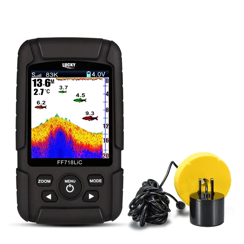 

Korean menu!LUCKY 718LIC-T fish finder 2.8" Color LCD Portable Fish Finder 100m Detection Depth Finder Waterproof Fishing Finder