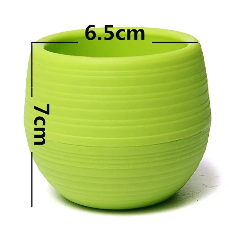 Colorful Round Plastic Flower Pot Plant Planter (7)