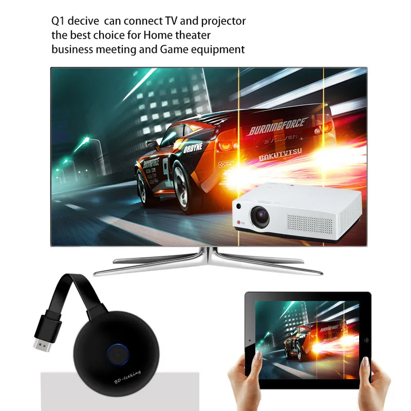 Wireless Display DongleWIFI Portable Display Receiver 1080P HDMI Miracast Dongle for iOS iPhone iPa
