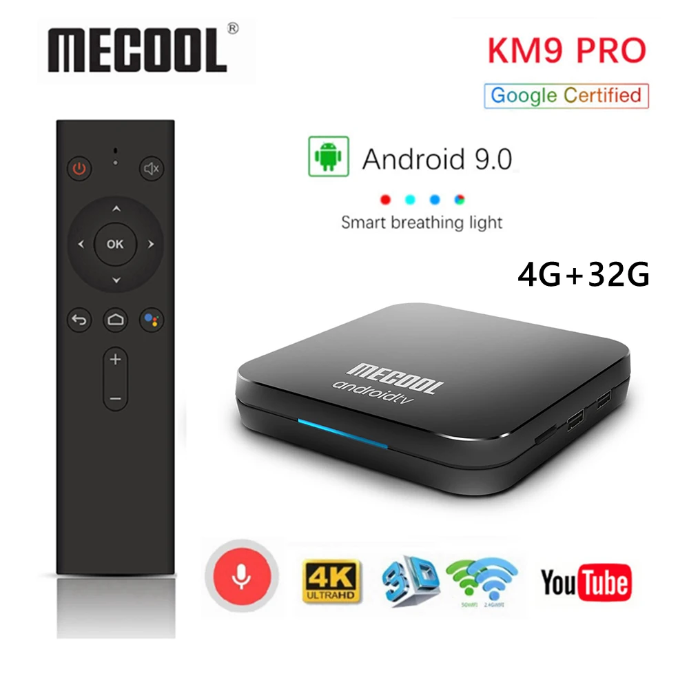 Mecool KM9 Pro 4G 32G Android 9 0 Google Сертифицированный Голосовое управление TV Box 4K HDR Dual WiFi | Отзывы и видеообзор