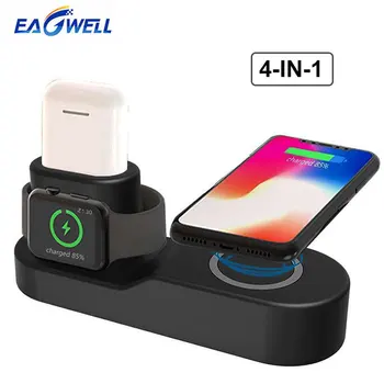 

4-in-1 Wireless Charger for iPhone X XS Max XR 8 Plus Samsung S10 S9 For Apple Watch 4 3 2 1 AirPods Wireless Charging Station