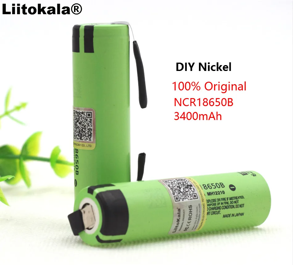 2PCS liitokala new original 18650 NCR18650B Rechargeable Li-ion battery 3.7 V 3400 mAh batteries DIY nickel | Электроника