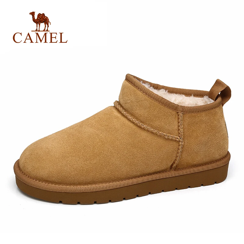 Мужские зимние ботинки CAMEL теплые замшевые из коровьей кожи на меху повседневная