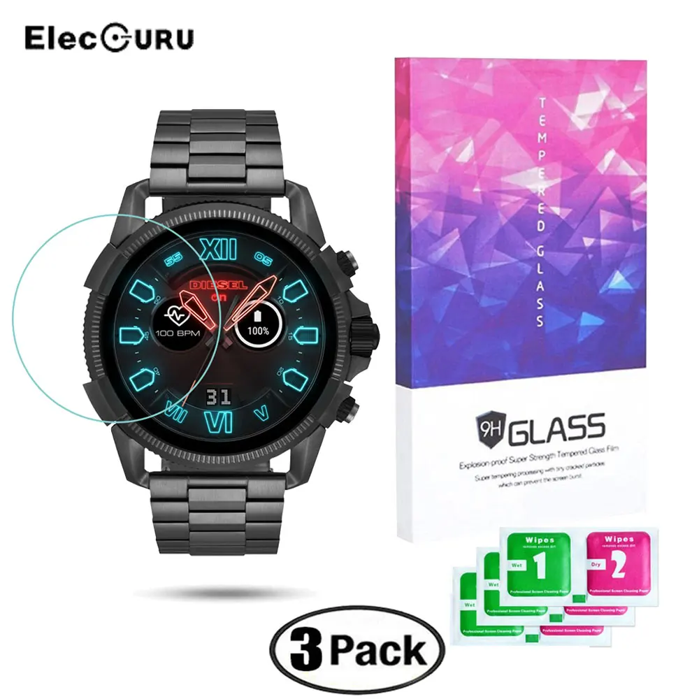 

3Pcs Screen Protector For Diesel On Full Guard 2.5 Watch Tempered Glass 9H Explosion-proof Anti Scratch Protective Glass Film