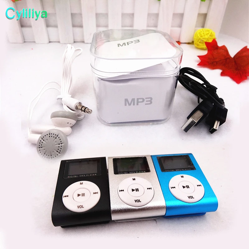 Металлический MP3-плеер с ЖК-экраном портативный мини клипсой и разъемом Micro TF/SD +