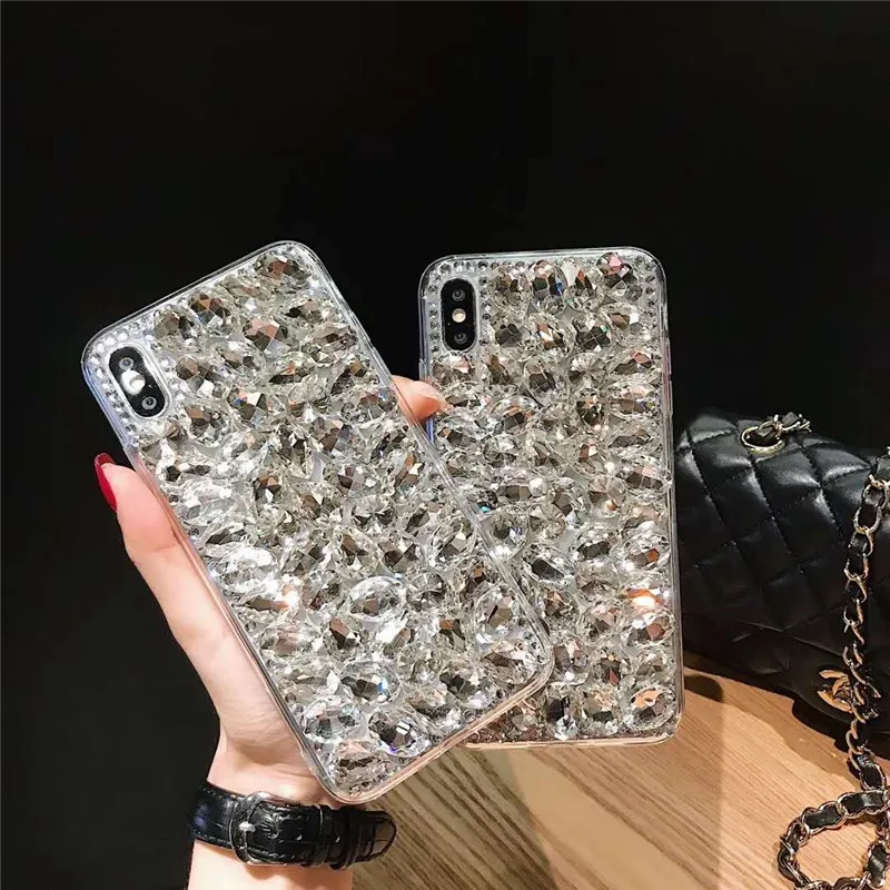 

For Oneplus 6 6T Oneplus 5 T 7 7Pro Phone Case Bling Diamond Funda Coque Telefon Kilifi Rhinestone Crystal Clear Stone Caja