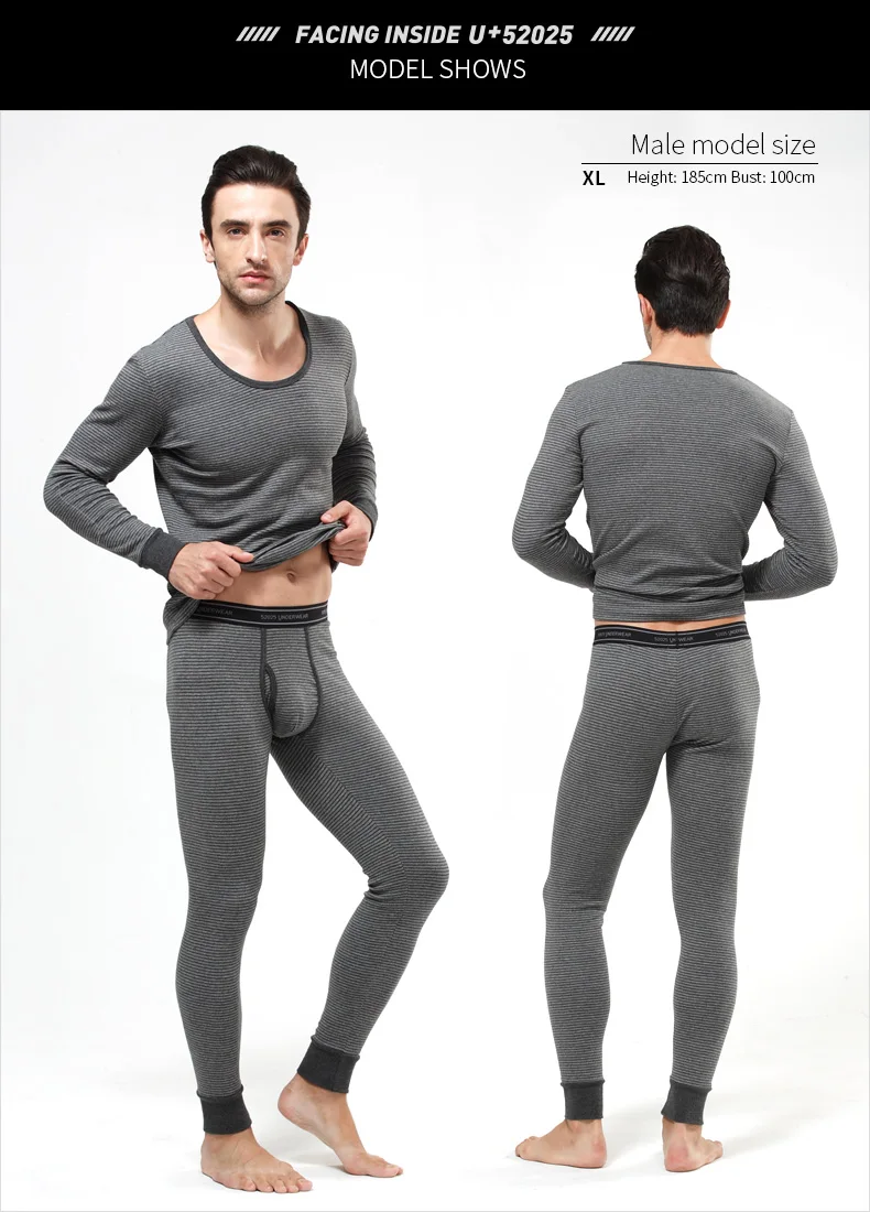 best long johns for men 52025 Men Thermal Underwear Women Thermal Underwear Premium Fine Rib Cotton Warm Fleece-lined Long Johns Comfortable Men Thermal cotton long underwear