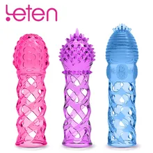 Leten Male Penis Sleeve Stimulate Vagina Soft Thorns Condom Reusable Extender Enlarger Adult Sex Product Erotic Sex Toys For Men