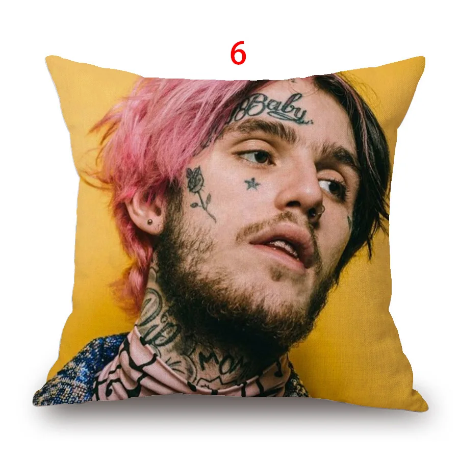 45x45 Lil Peep Home Декоративная льняная наволочка для подушки Pop Singer Print Throw Наволочка