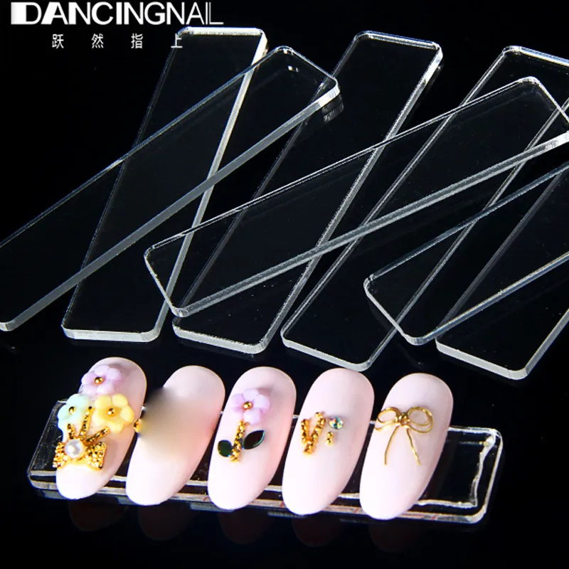 10Pcs Acrylic False Nail Tips Display Practice Stand Holder With