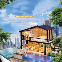 Кукольный домик ручной работы, квартиры, дома, деревянные, милые, комнатные, миниатюрные, подарки на день рождения, Casinha