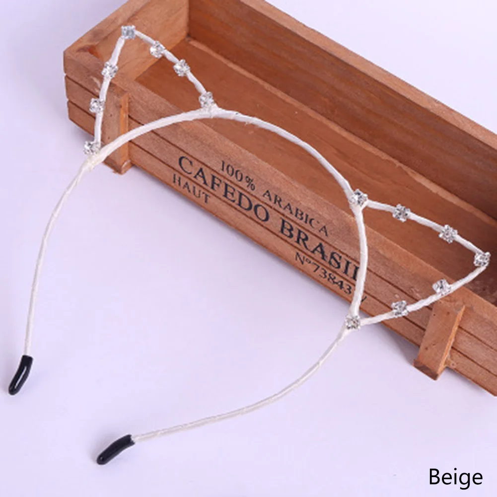 

Women Lady Girls Cat Ears Headband For Party Gift Cat's Ears Headbands Imitation Pearl Cat Ears Headbands