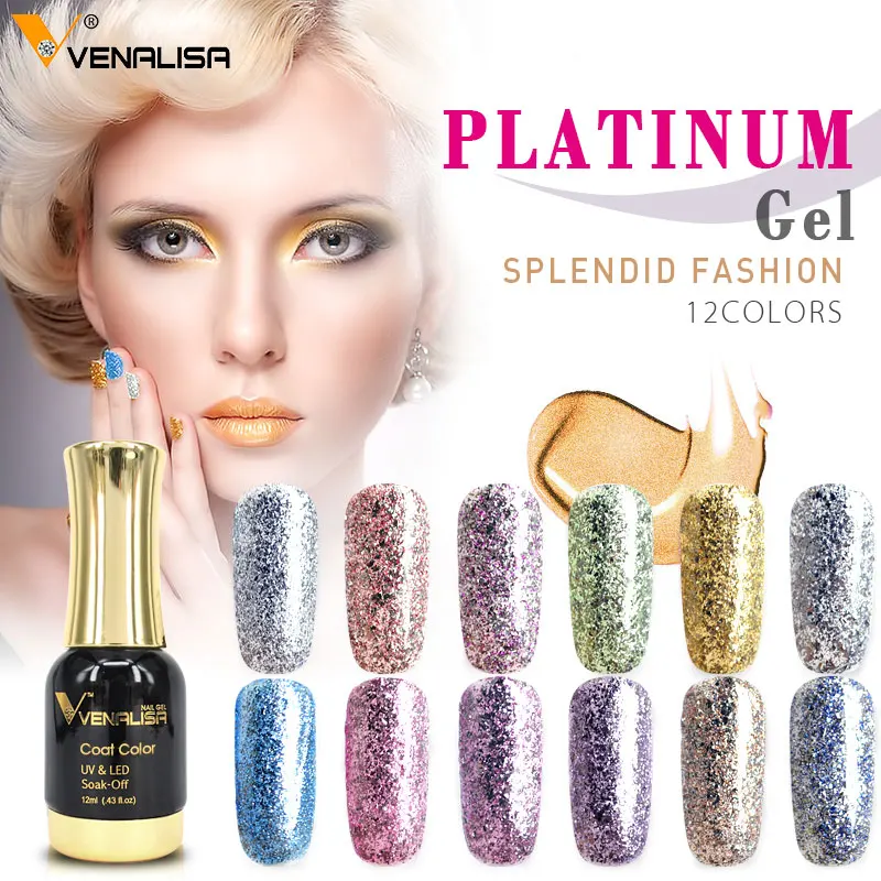 Venalisa brand 12ml nail art design tip manicure soak off uv led color gel nail polish nail shellaced lacquer
