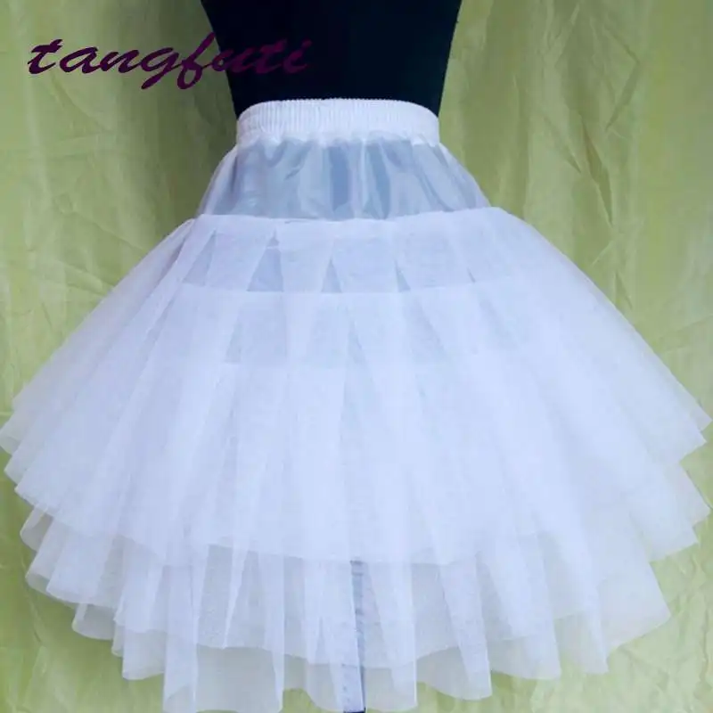 

2016 3-Layer Wedding Bridal Petticoat Skirt Short Gauze Pleated Tutu Ballet Skirt Slip Free Shipping 2016 underskirt crinoline