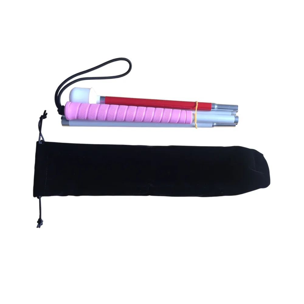 Pink Handle, 110cm-155cm, Aluminum Mobility Folding White Cane for Vision Impaired and Blind People (folds down 4 sections) 5