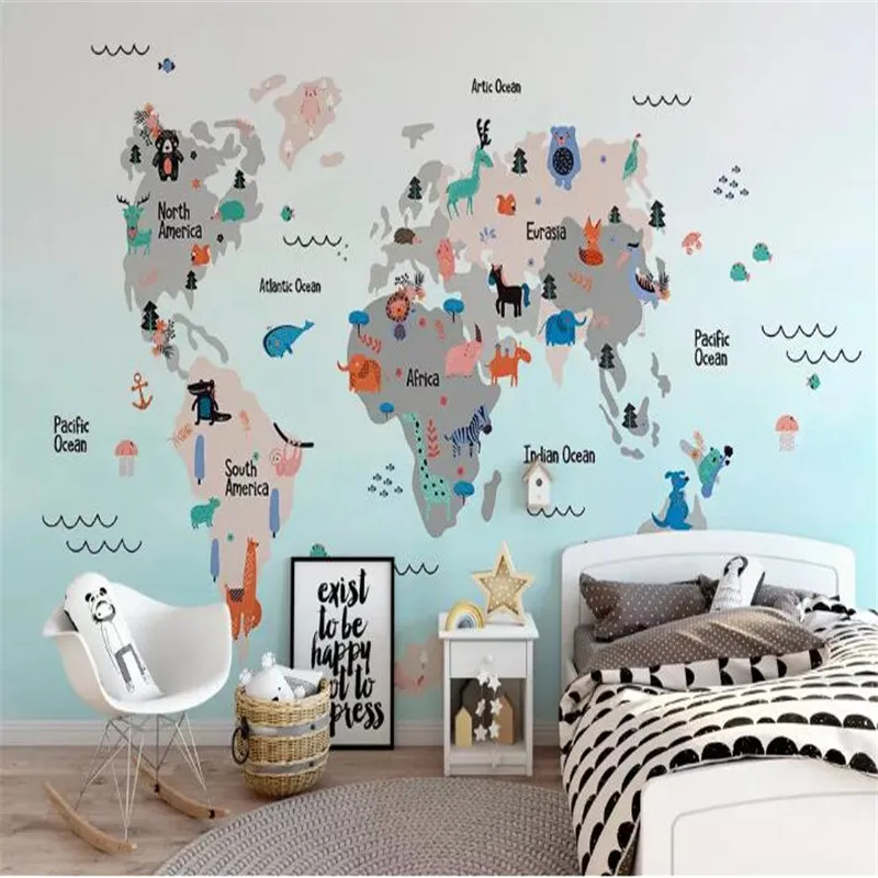 Cartoon world children's room background wall professional making murals, wallpaper wholesale, custom poster photo wall Cartoon world children's room background wall professional making murals, wallpaper wholesale, custom poster photo wall