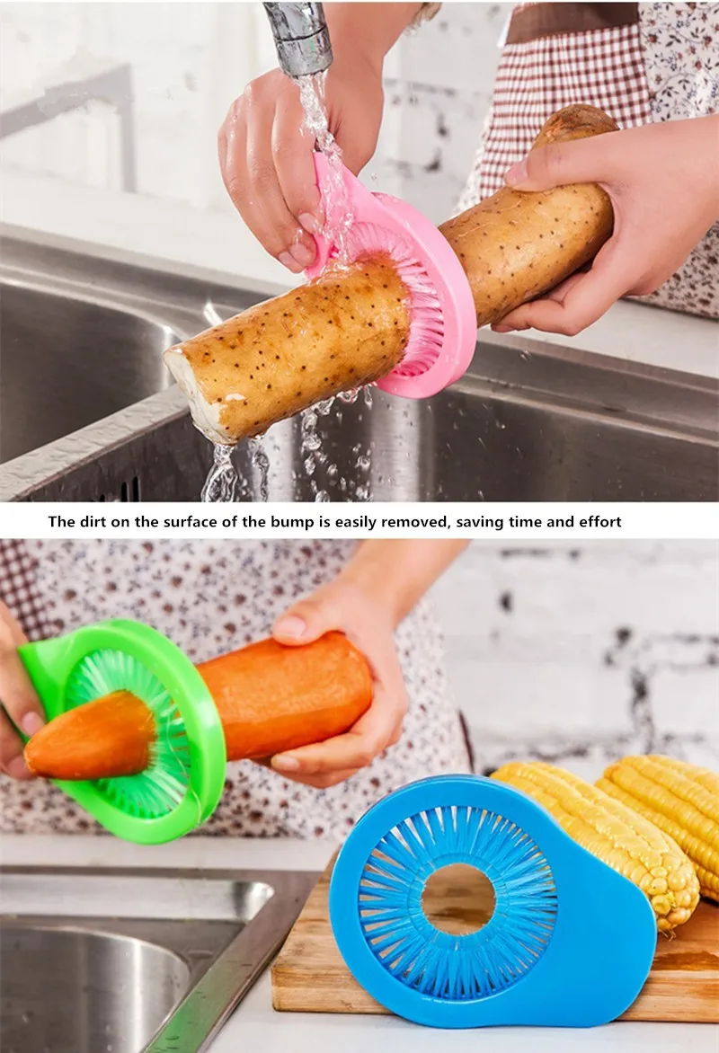 YIBO Creative corn cleaning brush cuisine vegetable surface cleaning brush cucumber round potato brush kitchen vegetable tool