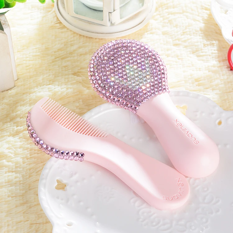 MIYOCAR beautiful set all handmade safe baby comb bling pink pacifier and bling baby bottle for baby shower gift MIYOCAR beautiful set all handmade safe baby comb bling pink pacifier and bling baby bottle for baby shower gift