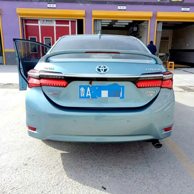 

use for toyota corolla spoiler 2014-2017 Rear Wing Spoiler With Led Light ABS Material Car Rear Wing Primer Color spoiler