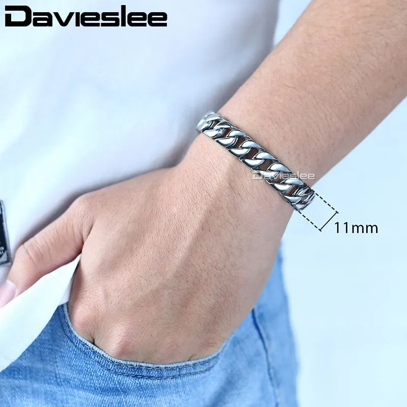 Мужской браслет с цепочкой Davieslee из нержавеющей стали 316L