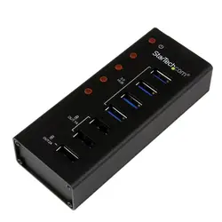 StarTech.com 4 порта USB 3,0 Hub plus 3 выделенных порта usb для зарядки (2 x 1A и 1 x 2A)-настенный металлический корпус, USB