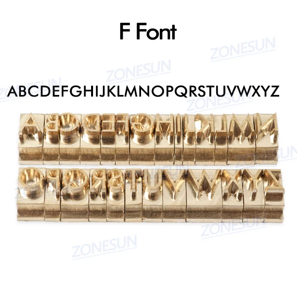 ZONESUN Т-образной формы, подгонянные буквы, новые, римские, 6 мм, с символом, номер, дерево, кожа, бумага, штамповочная машина, сумка, тиснение - Цвет: Uppercase F font