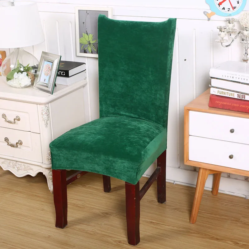 Новые удобные стойкие к морщинкам свадебные чехлы на стулья спандекс столовая офис для складных стульев капюшон съемный стрейч - Цвет: Fox velvet Dark gree