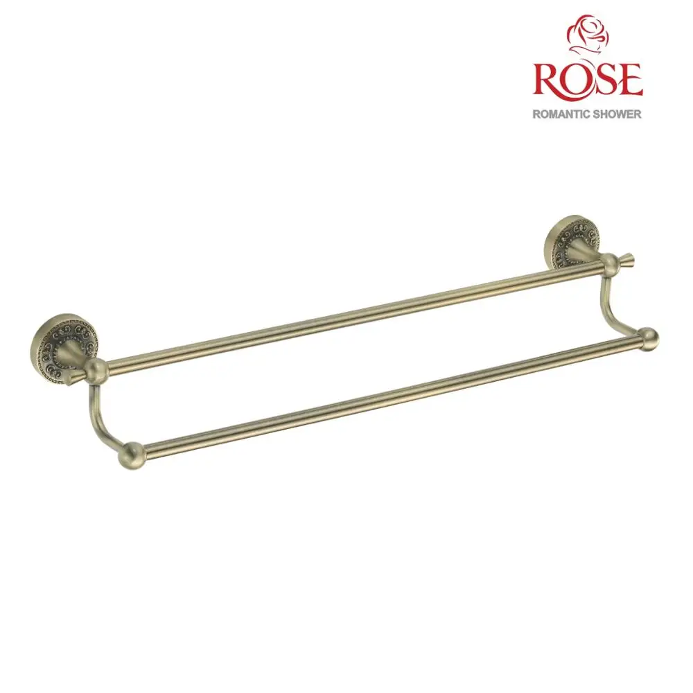ROSE Towel tube double, brass towel holder, wall mount bracket for