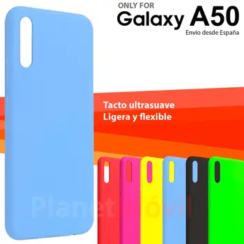 

Soft liquid silicone stand's stand case Compatible with Samsung Galaxy A50 flexible in blue Pink ship from Spain Red