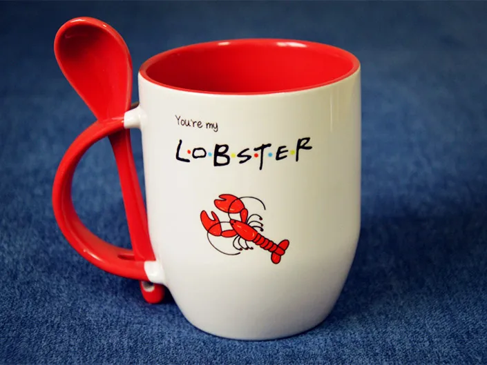 Друзья сериал центральный perk you are my lobster красная кружка с ложкой лучший подарок для вашего любимого