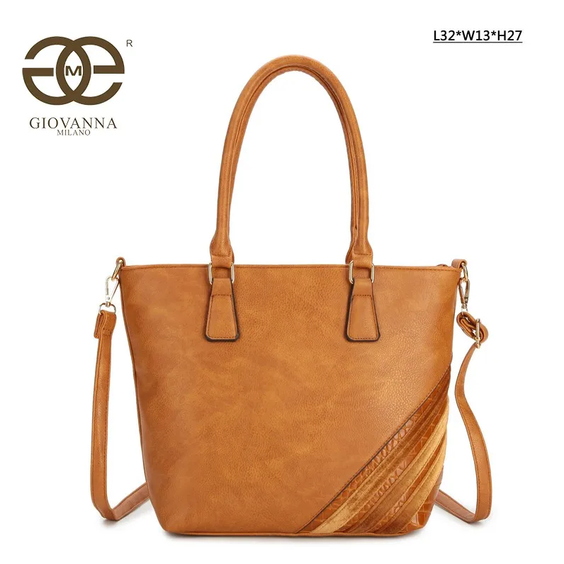 Giovanna Milano women shoulder bag women large tote with strap solid PU combines suede snake ...