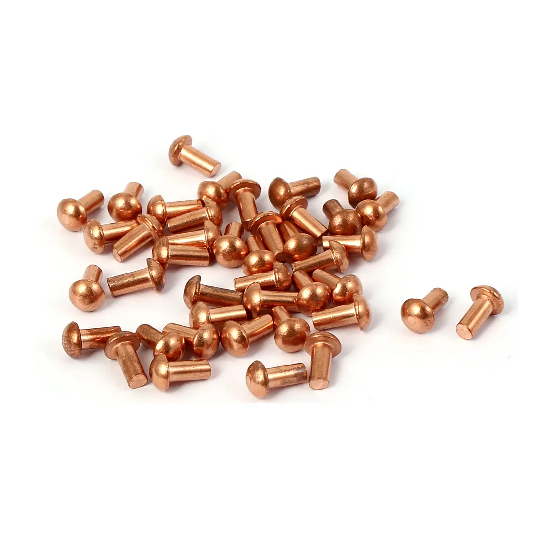 

UXCELL 60 Pcs/lot 3 x 6mm Shaft Copper Round Head Solid Rivets Fasteners Hardware Gold Tone 5 x 8mm