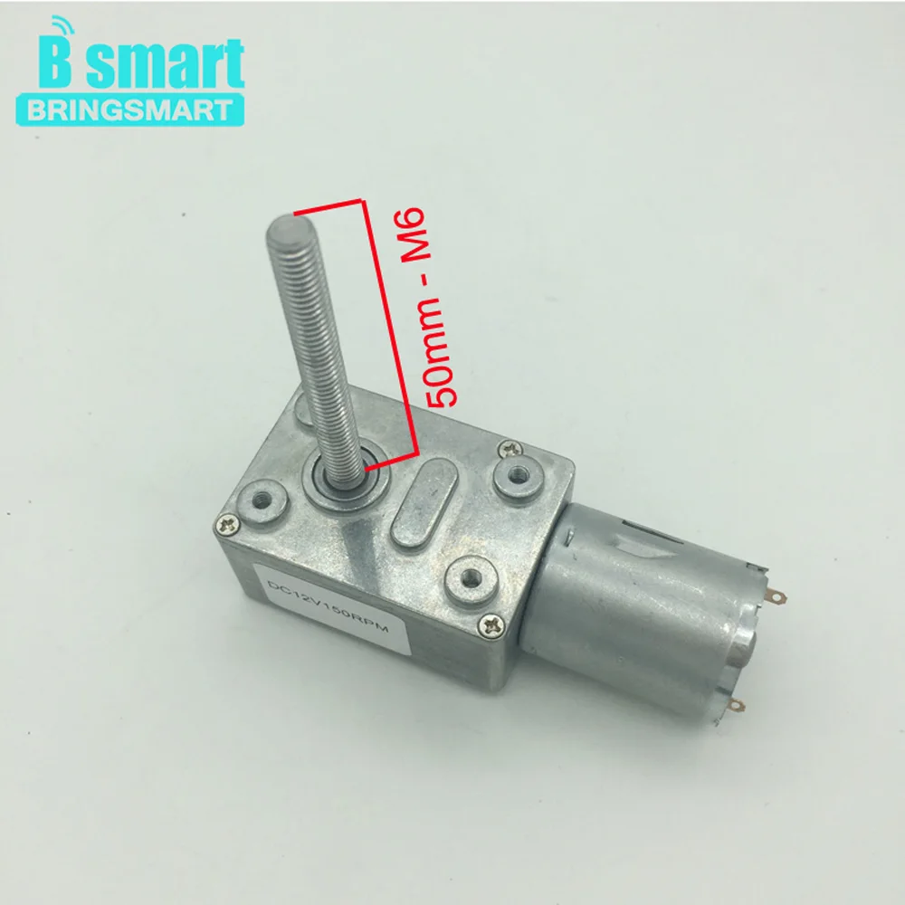 

4632-370 12V Volt DC Worm Gear Reducer M6 Screw Shaft Length 50MM 3V6V24V Worm Geared Motors Reversed Reduction Motor Self-lock