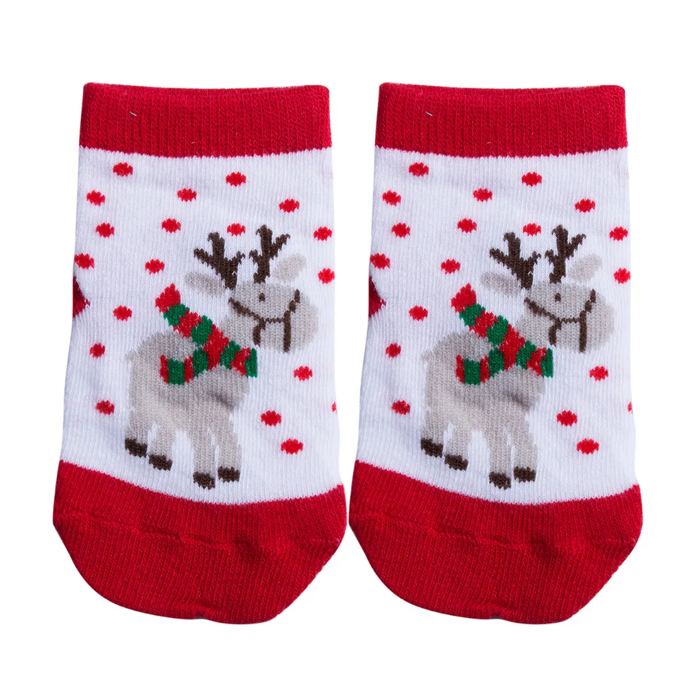 Новая мода Рождество носки детские, для малышей мальчиков и девочек милые рождественские мягкие хлопковые носки чулочно-носочные изделия теплые