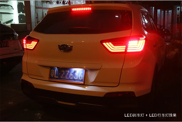 Автомобильный Стайлинг для hyundai Creta- IX25 задний светильник s полный светодиодный задний фонарь задний багажник светильник движущийся сигнал поворота+ DRL+ тормоз+ реверс