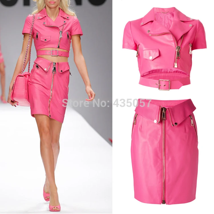 Spring Autumn Fashion Sexy Women Bodycon Skirt Top Quality PU Leather Mini Short Skirt Pink black white classical style