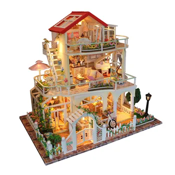 

Hoomeda 13845 Be Enduring As The Universe DIY Dollhouse With Music Light Cover Miniature Model Best Gift For Children