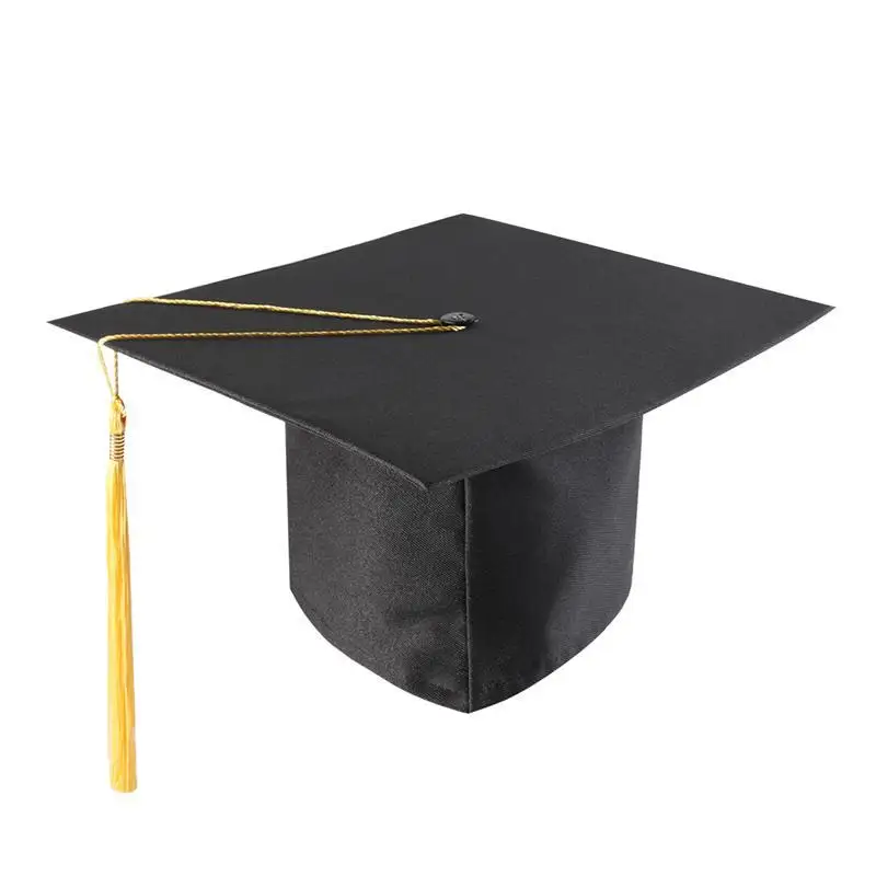 New Black Mortar Board Adults Graduation Hat Cap Dress Accessory